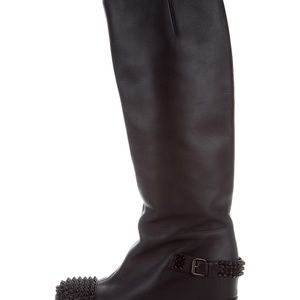 CHRISTIAN LOUBOUTIN SPIKE-EMBELLISHED KNEE-HIGH BO